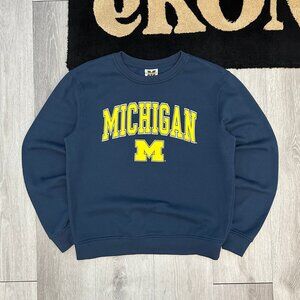 Vintage University of Michigan Wolverines Navy Blue Crewneck Sweatshirt - Medium